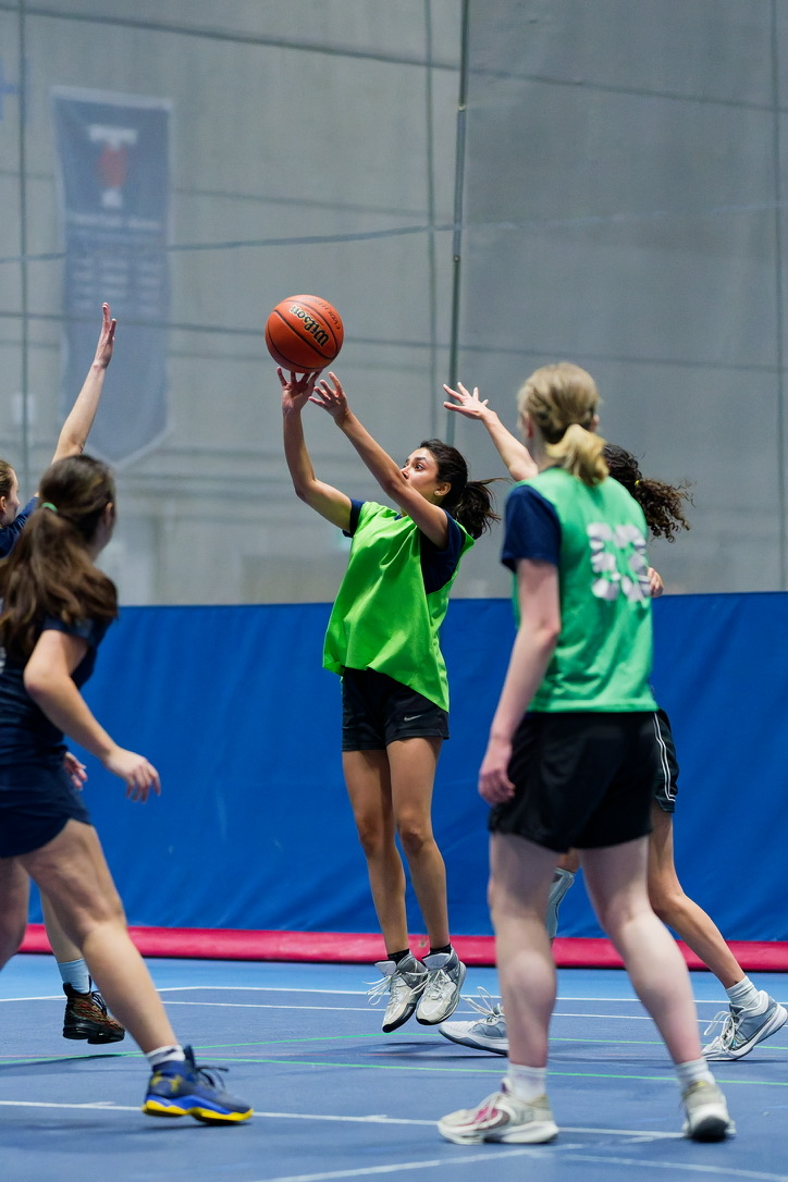Basketball game action shot