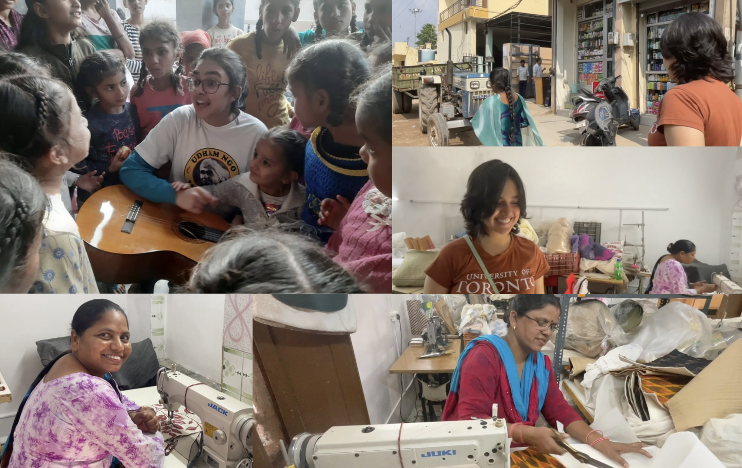 Angel volunteering with NGOs in India — mentoring girls, artisanal work with women