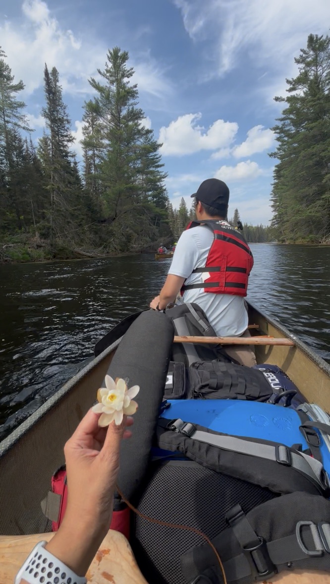 Portaging through the river